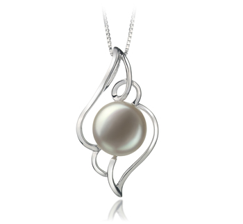 Colgante de perlas Perla de Agua Dulce de calidad AA de 12 a 13mm en color Blanco