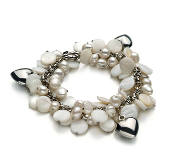 Pulsera de perlas Perla de Agua Dulce de calidad A de 6 a 7mm en color Blanco