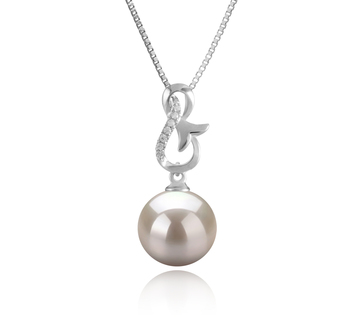 Colgante de perlas Perla de Agua Dulce de calidad AAAA de 9 a 10mm en color Blanco