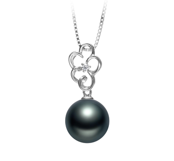 Colgante de perlas Perla Tahití de calidad AAA de 10 a 11mm en color Negro
