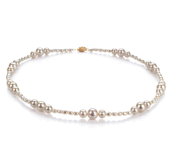 Collar de perlas Perla de Agua Dulce de calidad A de 3 a 8mm en color Blanco