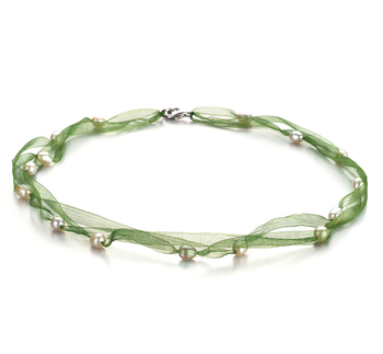 Collar de perlas Perla de Agua Dulce de calidad A de 5 a 6mm en color Blanco