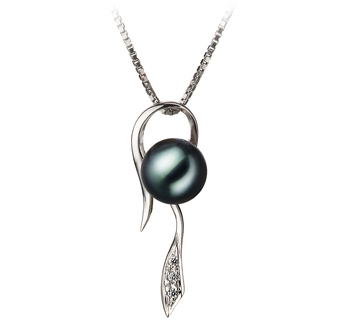 Colgante de perlas Perla Akoya Japonesa de calidad AA de 7 a 8mm en color Negro