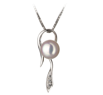 Colgante de perlas Perla Akoya Japonesa de calidad AA de 7 a 8mm en color Blanco