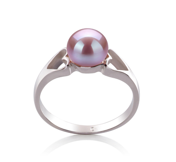 Anillo de perlas Perla de Agua Dulce de calidad AA de 6 a 7mm en color Lavanda