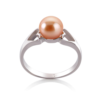 Anillo de perlas Perla de Agua Dulce de calidad AA de 6 a 7mm en color Rosa
