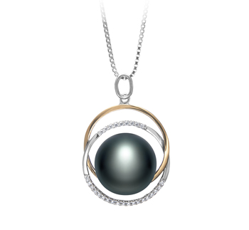 Colgante de perlas Perla de Agua Dulce de calidad AA de 12 a 13mm en color Negro