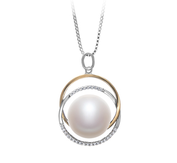 Colgante de perlas Perla de Agua Dulce de calidad AA de 12 a 13mm en color Blanco
