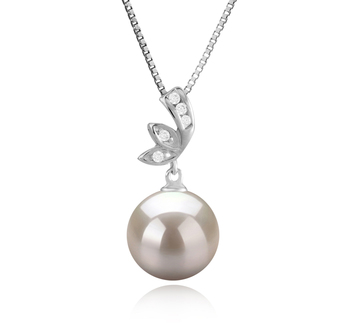 Colgante de perlas Perla de Agua Dulce de calidad AAAA de 10 a 11mm en color Blanco