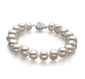 Pulsera de perlas Perla de Agua Dulce de calidad A de 8 a 9mm en color Blanco