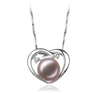 Colgante de perlas Perla de Agua Dulce de calidad AA de 9 a 10mm en color Lavanda