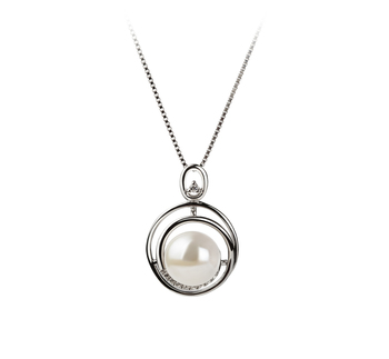 Colgante de perlas Perla de Agua Dulce de calidad AA de 9 a 10mm en color Blanco
