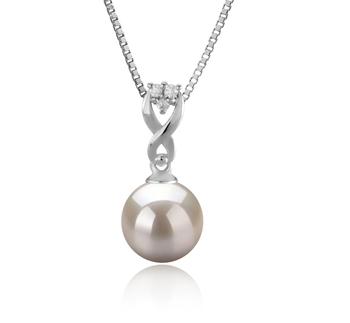 Colgante de perlas Perla de Agua Dulce de calidad AAAA de 8 a 9mm en color Blanco