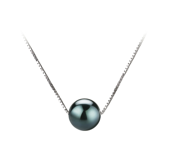 Colgante de perlas Perla Akoya Japonesa de calidad AAA de 7 a 8mm en color Negro
