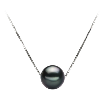 Colgante de perlas Perla Tahití de calidad AA de 8 a 9mm en color Negro