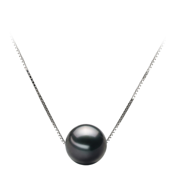 Colgante de perlas Perla Tahití de calidad AA de 9 a 10mm en color Negro