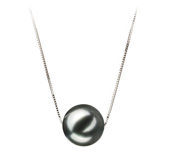 Colgante de perlas Perla Tahití de calidad AA de 10 a 11mm en color Negro