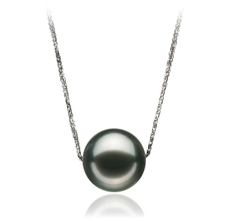 Colgante de perlas Perla Tahití de calidad AA de 12 a 13mm en color Negro
