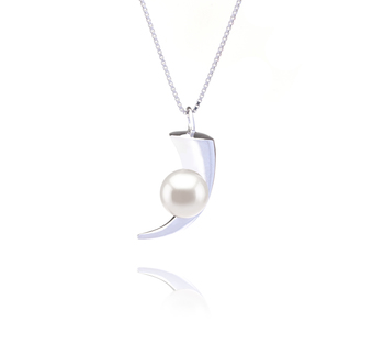 Colgante de perlas Perla de Agua Dulce de calidad AAAA de 8 a 9mm en color Blanco