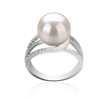 Anillo de perlas Perla de Agua Dulce de calidad AAAA de 10 a 11mm en color Blanco