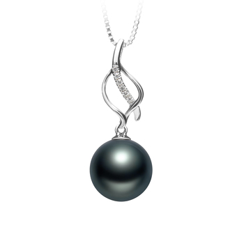 Colgante de perlas Perla Tahití de calidad AAA de 10 a 11mm en color Negro