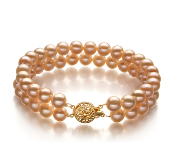 Pulsera de perlas Perla de Agua Dulce de calidad AA de 6 a 7mm en color Rosa
