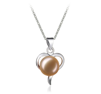 Colgante de perlas Perla de Agua Dulce de calidad AA de 9 a 10mm en color Rosa