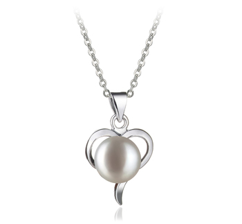 Colgante de perlas Perla de Agua Dulce de calidad AA de 9 a 10mm en color Blanco