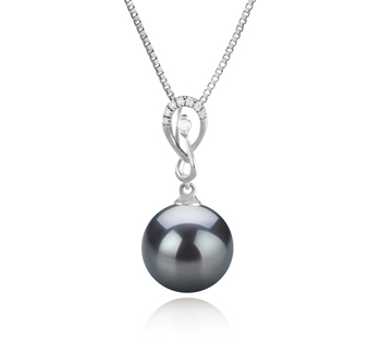 Colgante de perlas Perla Tahití de calidad AAA de 10 a 11mm en color Negro