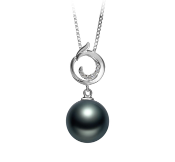 Colgante de perlas Perla Tahití de calidad AAA de 10 a 11mm en color Negro