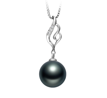Colgante de perlas Perla Tahití de calidad AAA de 10 a 11mm en color Negro