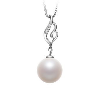 Colgante de perlas Perla de Agua Dulce de calidad AAAA de 10 a 11mm en color Blanco