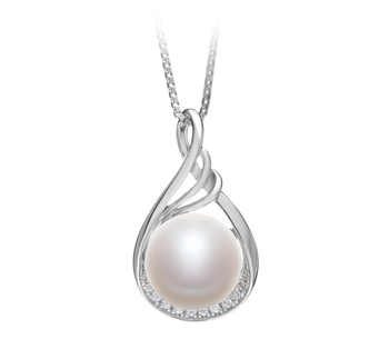 Colgante de perlas Perla de Agua Dulce de calidad AAA de 10 a 11mm en color Blanco