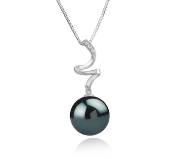 Colgante de perlas Perla Tahití de calidad AAA de 12 a 13mm en color Negro