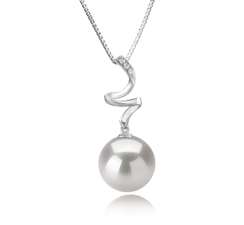 Colgante de perlas Perla Agua Dulce - Edison de calidad AA+ de 12 a 13mm en color Blanco