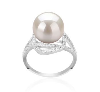 Anillo de perlas Perla de Agua Dulce de calidad AAAA de 10 a 11mm en color Blanco