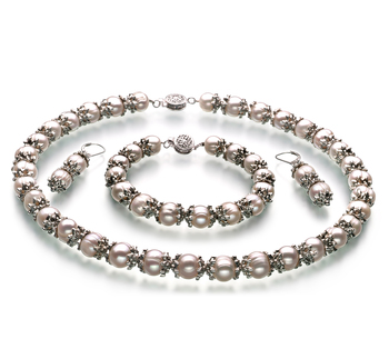 Conjunto de perlas Perla de Agua Dulce de calidad A de 8 a 9mm en color Blanco