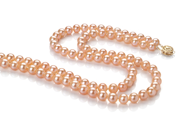 Collar de perlas Perla de Agua Dulce de calidad AAA de 6 a 7mm en color Rosa