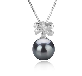 Colgante de perlas Perla Tahití de calidad AAA de 10 a 11mm en color Negro