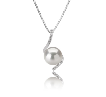 Colgante de perlas Perla de Agua Dulce de calidad AAAA de 9 a 10mm en color Blanco