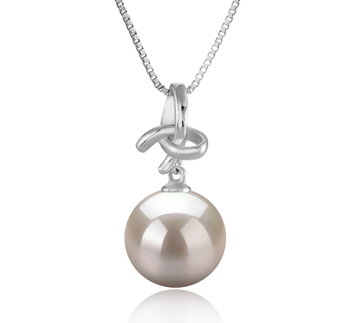 Colgante de perlas Perla de Agua Dulce de calidad AAAA de 10 a 11mm en color Blanco