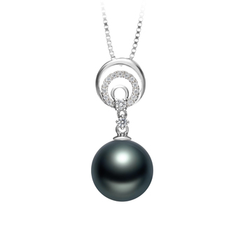 Colgante de perlas Perla Tahití de calidad AAA de 10 a 11mm en color Negro