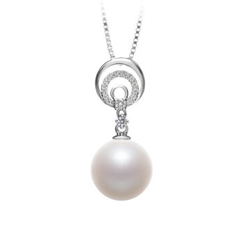 Colgante de perlas Perla de Agua Dulce de calidad AAAA de 10 a 11mm en color Blanco