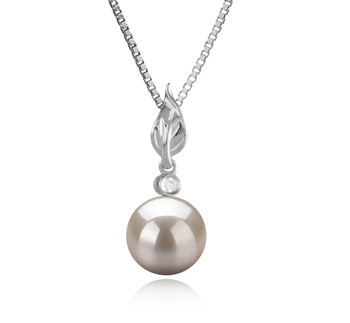 Colgante de perlas Perla de Agua Dulce de calidad AAAA de 8 a 9mm en color Blanco