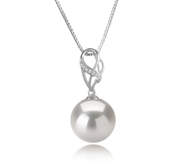 Colgante de perlas Perla Agua Dulce - Edison de calidad AAAA de 11 a 12mm en color Blanco