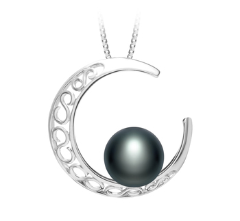 Colgante de perlas Perla de Agua Dulce de calidad AAA de 9 a 10mm en color Negro
