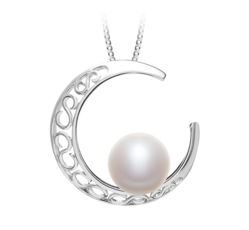 Colgante de perlas Perla de Agua Dulce de calidad AAA de 9 a 10mm en color Blanco