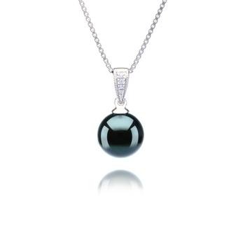 Colgante de perlas Perla Akoya Japonesa de calidad AA de 8 a 9mm en color Negro