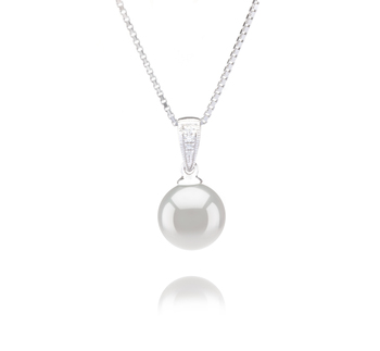 Colgante de perlas Perla Akoya Japonesa de calidad AA de 8 a 9mm en color Blanco
