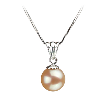 Colgante de perlas Perla de Agua Dulce de calidad AA de 9 a 10mm en color Rosa